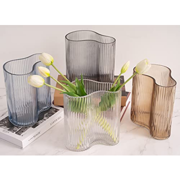 MOLIMAO Modern Glass Vase Footprint Design Home Decor