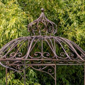 10ft. Tall Round Iron Gazebo wih Side Walls Tatiana (Antique Bronze)