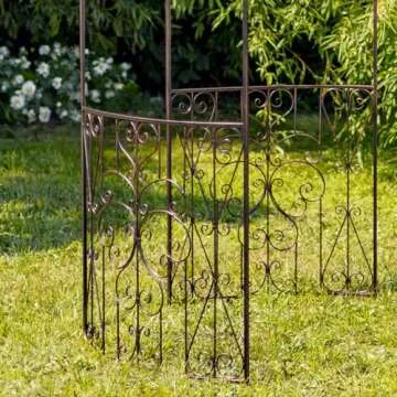 10ft. Tall Round Iron Gazebo wih Side Walls Tatiana (Antique Bronze)