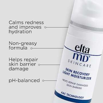 EltaMD Skin Recovery Light Face Moisturizer for Dry Skin, Oil Free Moisturizer for Face and Acne Pro...