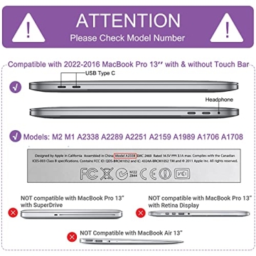 Anban Clear Hard Shell Case for MacBook Pro 13 inch