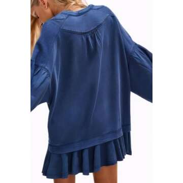 D-Sun Women’s Casual Oversized Mini Dress - Stylish & Comfy