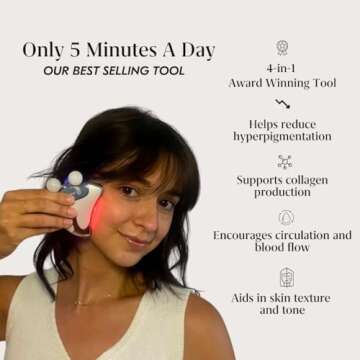 Mount Lai Vitality Qi LED Gua Sha Device, LED Light Therapy for Face, Gua Sha Facial Tools for Firmi...