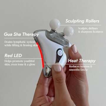 Mount Lai Vitality Qi LED Gua Sha Device, LED Light Therapy for Face, Gua Sha Facial Tools for Firming, Lifting, Sculpting, Anti-Aging, Tension-Melting, Face Lift Device Heat Therapy and Rejuvenation