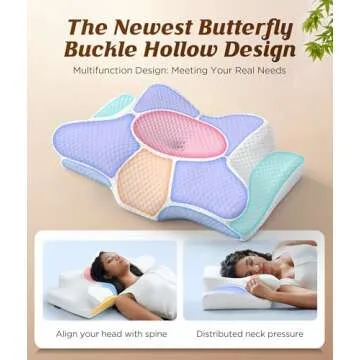 2 Pack Value Bundle Cervical Neck Pillow for Sleeping, Ergonomic Contour Side Sleeper Pillows Perfect for Families, Orthopedic Pillow for Neck Relief Support, Memory Foam Pillows Back Stomach Sleepers