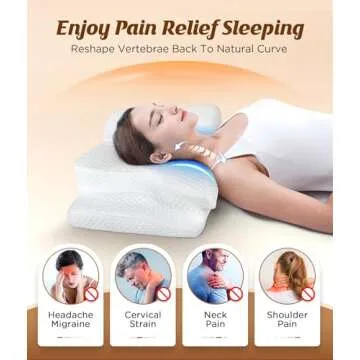 2 Pack Value Bundle Cervical Neck Pillow for Sleeping, Ergonomic Contour Side Sleeper Pillows Perfect for Families, Orthopedic Pillow for Neck Relief Support, Memory Foam Pillows Back Stomach Sleepers