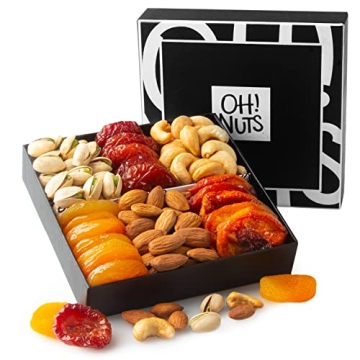Dried Fruit and Nuts Gift Basket Assorted - Holiday Snack Box for Birthdays, Anniversaries, Care Packages by Oh Nuts