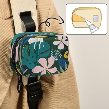 Naanle Hawaiian Palm Leaf Flower Pill Box 7 Day Pill Case Travel Pill Organizer Bag with Zipper Portable Weekly Case Compact Size for Vitamin Supplement Holder