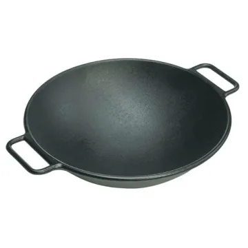 Lodge 14 Inch Cast Iron Wok for Home Cooks and Chefs