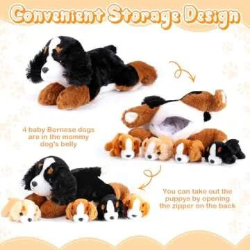 Dog Stuffed Animal Set with Mommy & Puppies for Kids