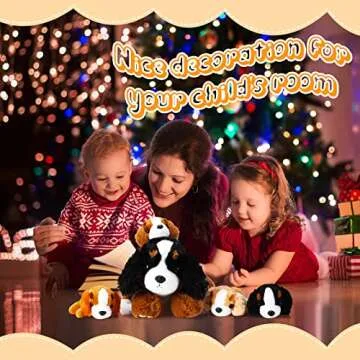 Dog Stuffed Animal Set with Mommy & Puppies for Kids