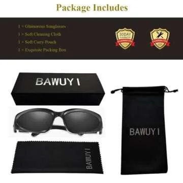 BAWUYI Fashion Y2K Wrap Around Sunglasses for Men Women 2000s Accessories Cool Cyber Glasses Biker Shades Shield (Black Frame-Grey Lens)