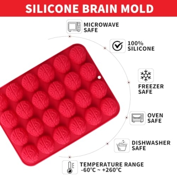 Hewomate Halloween Brain Chocolate Candy Mold Set