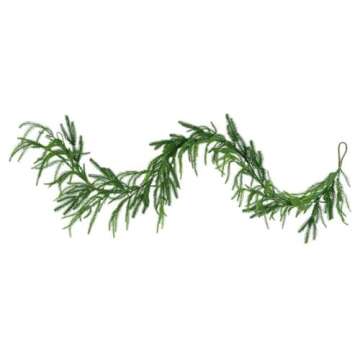 CUJMH 9ft Christmas Garland Decoration,Christmas Norfolk Pine Garland,Artificial Pine Greenery Garland for Christmas Table Fireplace Wall Home Decoration