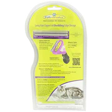 FURminator 10730 Long Hair Deshedding Tool for Cats, Large