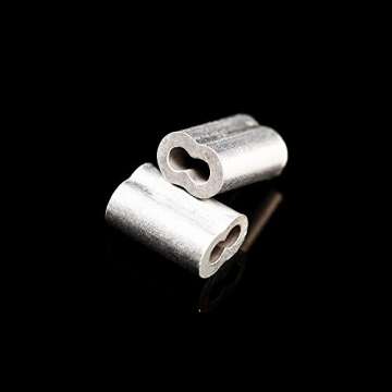 eBoot 100 Pieces Aluminum Crimping Loop Sleeve for 1/16 Inch Diameter Wire Rope and Cable