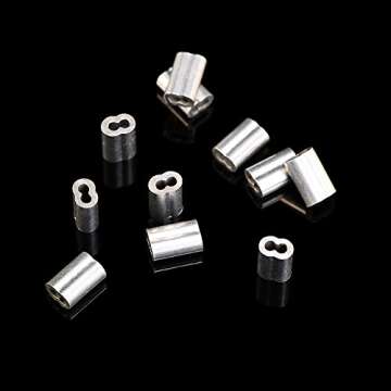 eBoot 100 Pieces Aluminum Crimping Loop Sleeve for 1/16 Inch Diameter Wire Rope and Cable