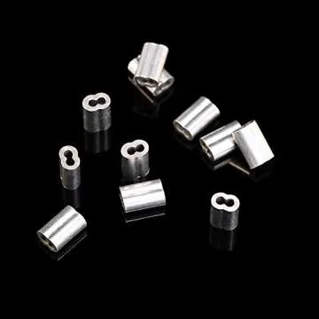 eBoot 100 Pieces Aluminum Crimping Loop Sleeve for 1/16 Inch Diameter Wire Rope and Cable