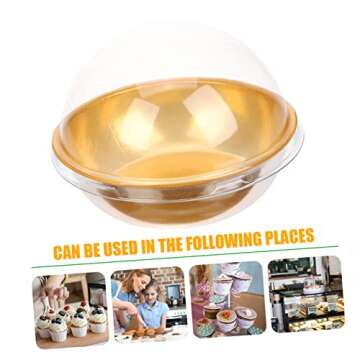 MUCKLILY Mini Dessert Boxes 50pcs Clear Plastic Dome Containers
