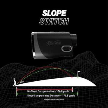 Blue Tees Golf Series 3 Max+ Golf Rangefinder with Slope Switch, 1000 Yards Range Finder, 6X Magnification Laser Rangefinder, Slope Measurement, Magnetic Strip, Flag Pole Locking with Pulse Vibration