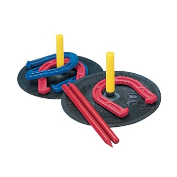 Champion Sports Indoor/Outdoor Horseshoe Set Red - Family Fun Game
