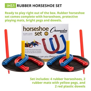 Champion Sports Indoor/Outdoor Horseshoe Set for Family