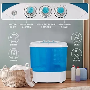 Portable 9.9lb Mini Twin Tub Washer for Small Spaces