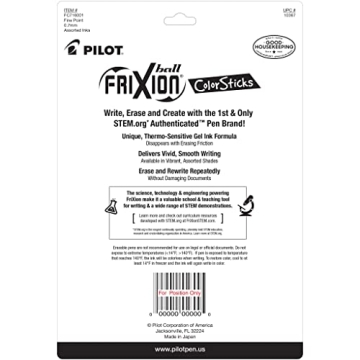Pilot FriXion ColorSticks Erasable Gel Pens 16 Colors