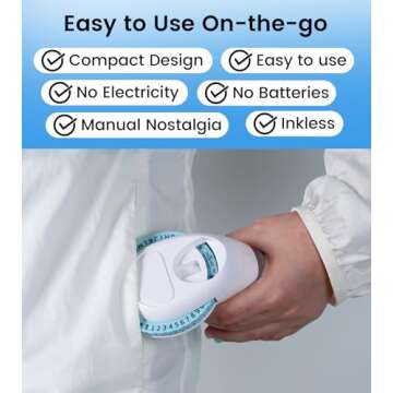 Embossed Label Maker Machine with Tapes, 3D Label Maker Vintage, Retro Embosser Label Maker Machine with 3Rolls Embossing Tapes, Old School Embossing Labeler for Home Kitchen Office and DIY, Blue