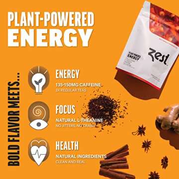 Zest Energy Tea & Hydration Electrolyte Powder - Variety Pack - 4 Tea Bags + 6 Travel Packets - Mix w/Water - Low Sugar Supplement - Recovery, Energy, & Focus Drink - IV Pillars of Liquid Rehydration