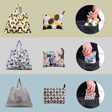 Reusable Grocery Bags, Eco Friendly Foldable Shopping Bags Large Heavy Duty Washable Tote Bags (3 Pa...