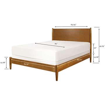 Crosley Landon Wood Bed Set in Acorn | Queen Size Platform