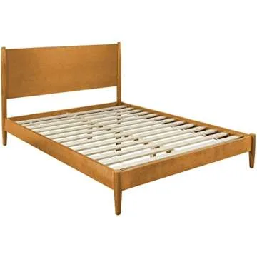 Crosley Landon Wood Bed Set in Acorn | Queen Size Platform
