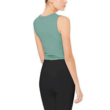 Bestisun Cropped Tank Tops Crop Workout Shirts Gym Exercise Wear Yoga Activewear for Women Gray Gree...