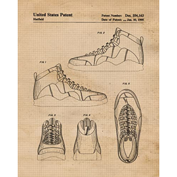 Vintage AJ Shoes Patent Prints Unframed Wall Art Decor
