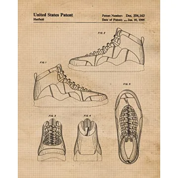 Vintage AJ Shoes Patent Prints Unframed Wall Art Decor