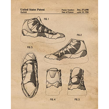 Vintage AJ Shoes Patent Prints Unframed Wall Art Decor