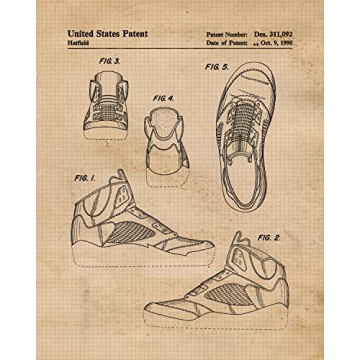 Vintage AJ Shoes Patent Prints Unframed Wall Art Decor