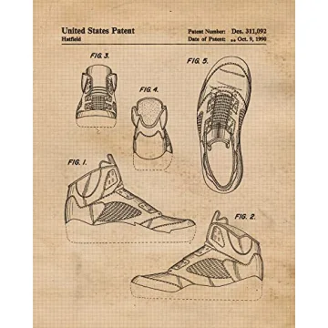 Vintage AJ Shoes Patent Prints Unframed Wall Art Decor