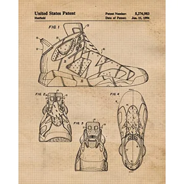 Vintage AJ Shoes Patent Prints Unframed Wall Art Decor