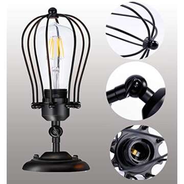 Licperron Wall Sconces Plug in, Plug in Wall Light Set of 2, E26 Base Vintage Style Wall Sconces Set of 2 for Headboard Bedroom Garage Porch Hall