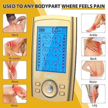 Belifu Dual Channel TENS EMS Unit 24 Modes Muscle Stimulator for Pain Relief Therapy, Electronic Pul...
