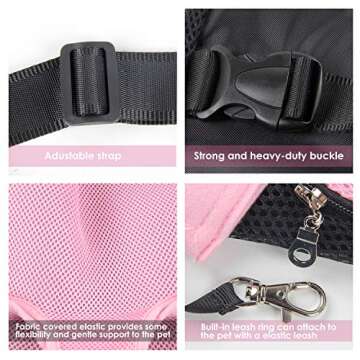 Dog Carrier Pink Legs Out Front Pet Carrier Backpack Comfortable Puppy Bag with Shoulder Strap and Sling for Travel Hiking Camping Outdoor