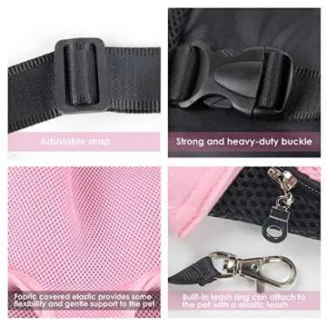 Dog Carrier Pink Legs Out Front Pet Carrier Backpack Comfortable Puppy Bag with Shoulder Strap and Sling for Travel Hiking Camping Outdoor