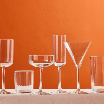 Libbey Paneled Cocktail Coupe Glasses Set of Four