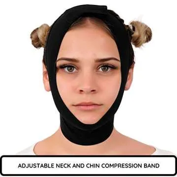 Post Surgery Neck and Chin Compression Garment Wrap Bandage for Women, Face Slimmer