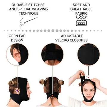 Post Surgery Neck and Chin Compression Garment Wrap Bandage for Women, Face Slimmer