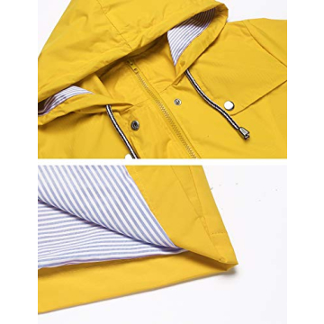LOMON Women Lightweight Waterproof Rain Jacket for Outdoor Use