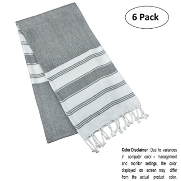 GLAMBURG Turkish Beach Towels Set of 6, Oversized & Quick-Dry