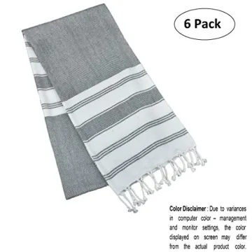 GLAMBURG Turkish Beach Towels Set of 6, Oversized & Quick-Dry